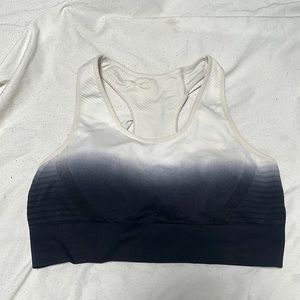 Black & White Ombré Donut Hole Performance Bra Med